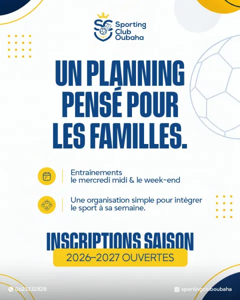 Sporting Club Oubaha — visuel réseaux sociaux 16